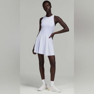 Lululemon Court Crush Tennis Dress Powder Blue Pastel Skirt Shorts Pockets Sz4